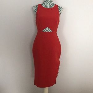 BCBGMAXAZRIA Sleeveless Lace-Up Sheath Dress